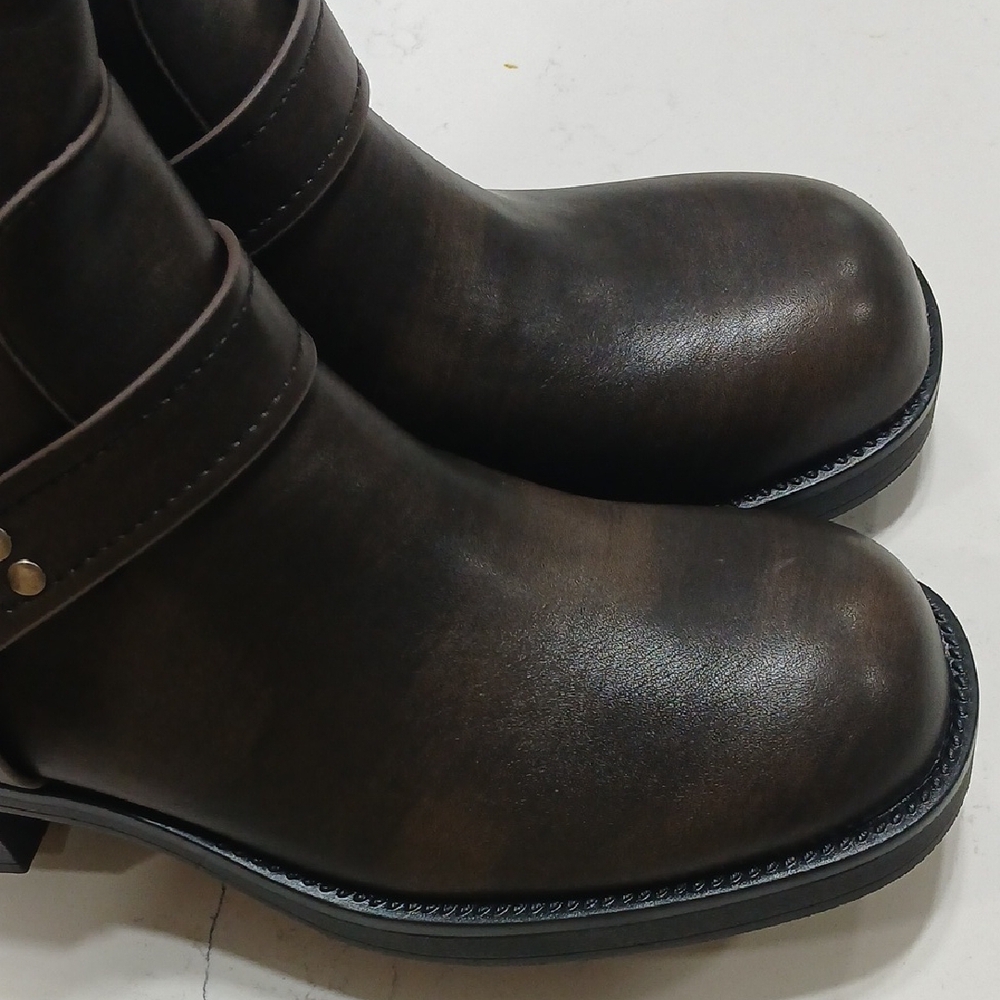Lulu's Women's Brownish Moto  Boots, New Without Tags Or Box , Size 10 - Picture 5 of 9